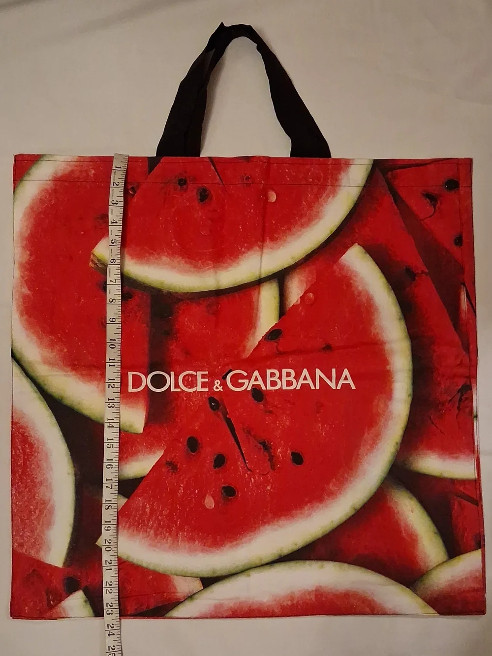 Rear DOLCE & GABBANA Red Oversized Tote Bag - Watermelon Print- NWOT